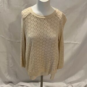 Lucky Brand Cream Circle Pattern Sweater